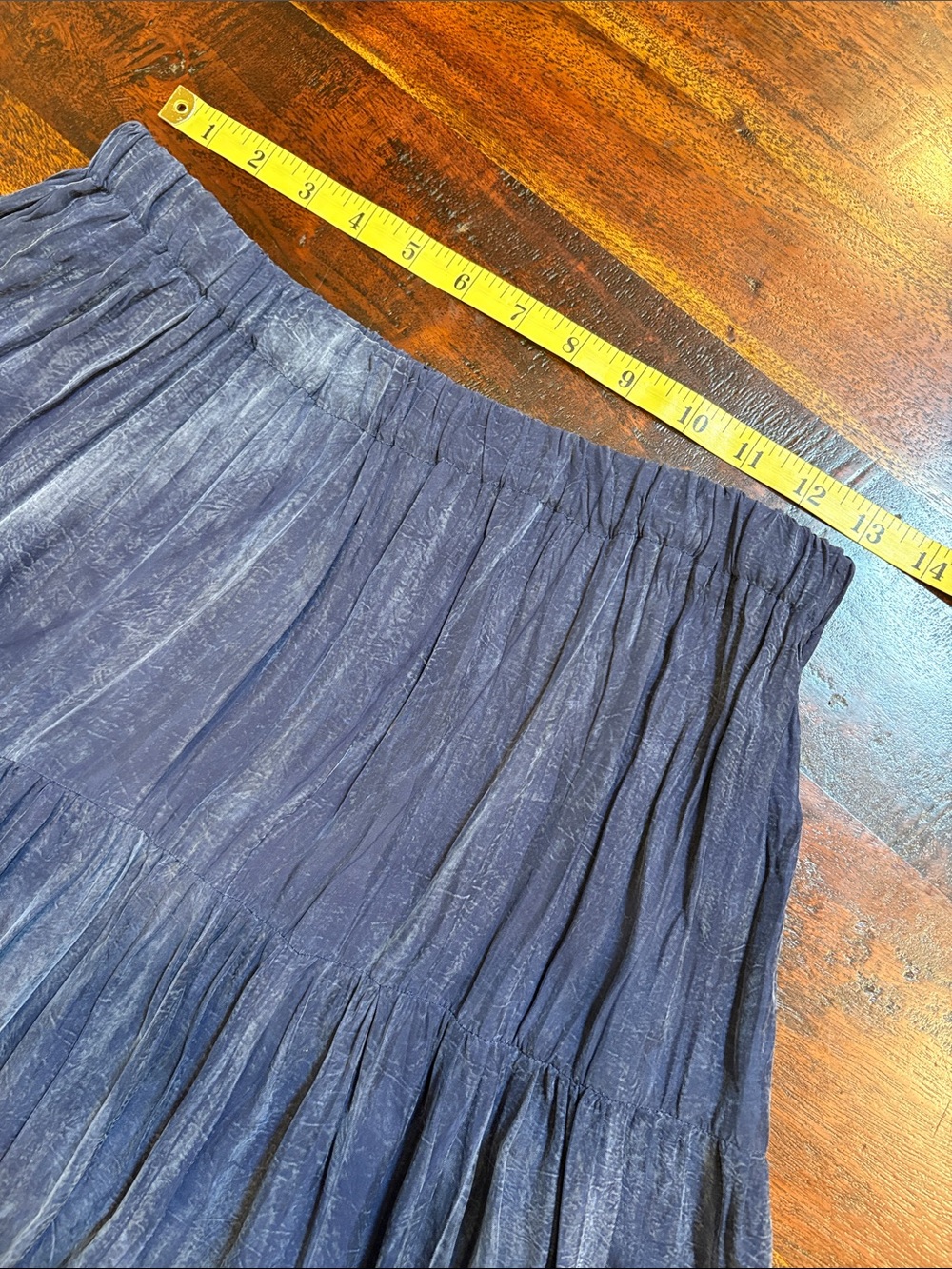 Vintage Happy Trails Western Navy Blue Tiered Broomstick Maxi Skirt One Size - Picture 13 of 14
